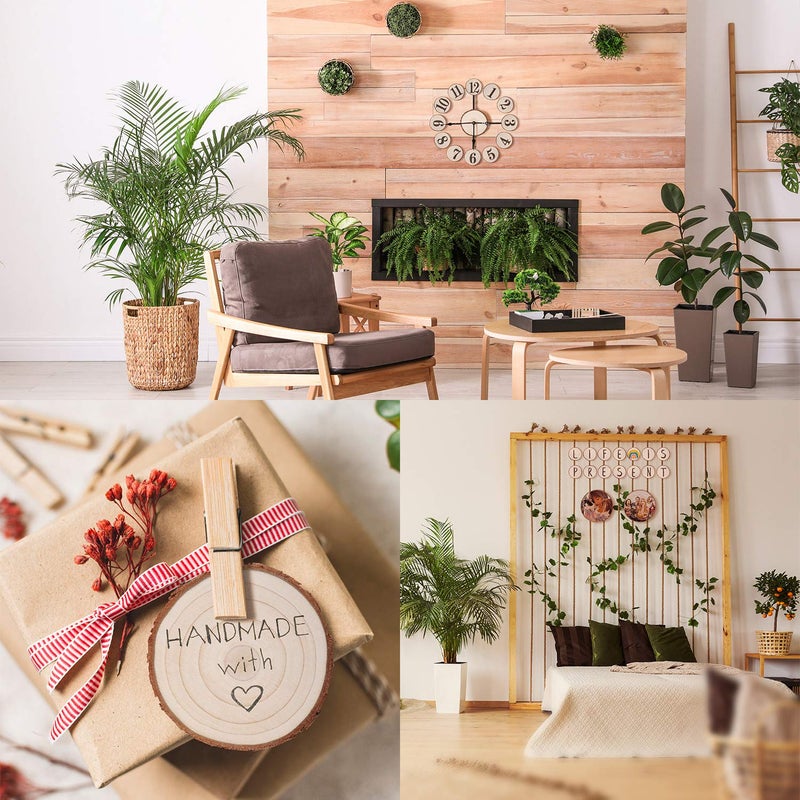 Fuyit Unfinished Wood Slices with No Hole, 20 Pcs 3.5-4 Inches Natural Wooden Circles with Bark for DIY Crafts, Christmas Ornament, Decoration - Image 3